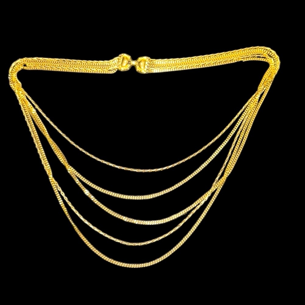 Monet Gold Multi Chain Bib Necklace